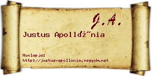 Justus Apollónia névjegykártya